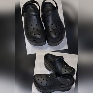 Women's Black Platform Clogs